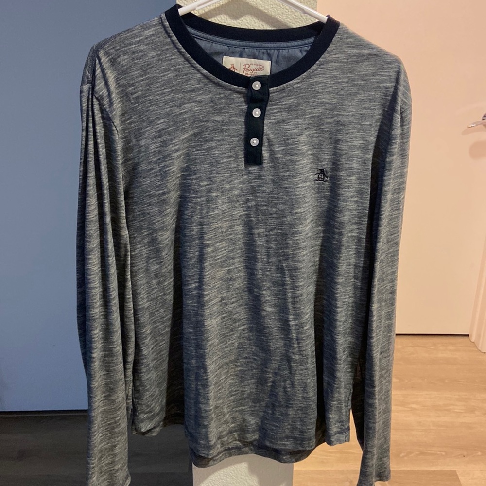 Penguin Brand Long Sleeve T shirt with buttons